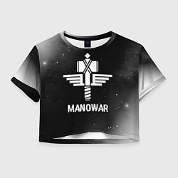 Женский топ Manowar glitch на темном фоне