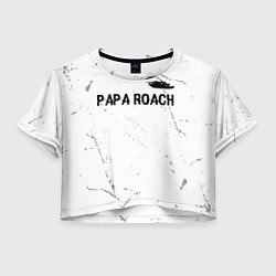 Женский топ Papa Roach glitch на светлом фоне посередине
