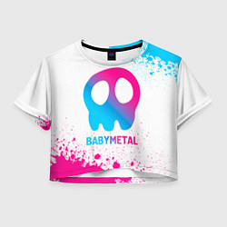 Футболка 3D укороченная женская Babymetal neon gradient style, цвет: 3D-принт