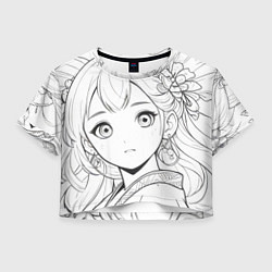 Женский топ Портрет девушки аниме карандашом