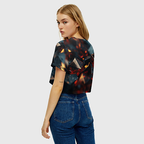 Женский топ Темные абстрактные кубы / 3D-принт – фото 4