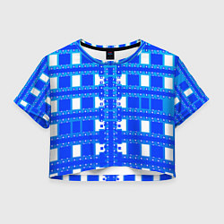 Женский топ Синие и белые квадраты