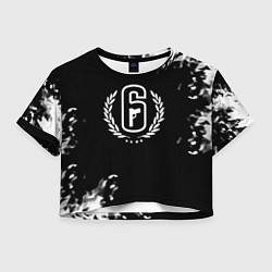 Футболка 3D укороченная женская Rainbow six шутер гейм, цвет: 3D-принт
