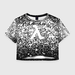 Футболка 3D укороченная женская Half life splash white, цвет: 3D-принт