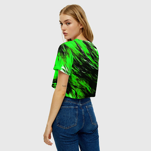 Женский топ Чёрная и зелёная буря / 3D-принт – фото 4