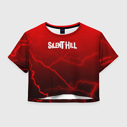 Футболка 3D укороченная женская Silent Hill storm abstraction, цвет: 3D-принт