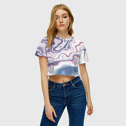 Футболка 3D укороченная женская Мраморные разводы, цвет: 3D-принт — фото 2