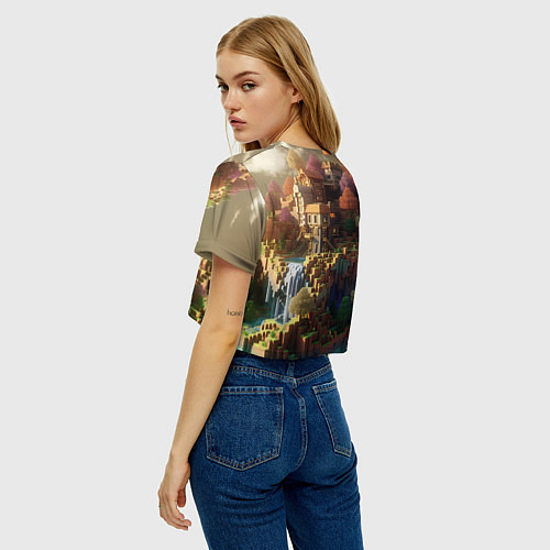 Женский топ Minecraft logo горы и реки / 3D-принт – фото 4