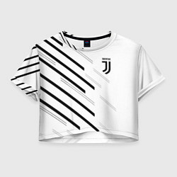 Футболка 3D укороченная женская Juventus sport geometry, цвет: 3D-принт