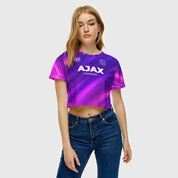 Футболка 3D укороченная женская Ajax legendary sport grunge, цвет: 3D-принт — фото 2