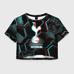 Женский топ Tottenham FC в стиле glitch на темном фоне
