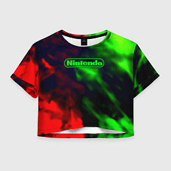 Футболка 3D укороченная женская Нинтендо битва огней консольщик, цвет: 3D-принт