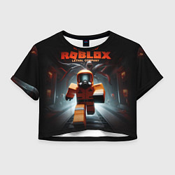Футболка 3D укороченная женская Lethal Company x Roblox, цвет: 3D-принт