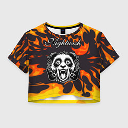 Женский топ Nightwish рок панда и огонь