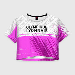 Футболка 3D укороченная женская Lyon pro football посередине, цвет: 3D-принт
