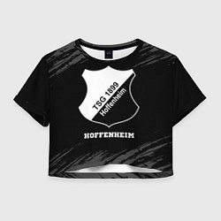 Футболка 3D укороченная женская Hoffenheim sport на темном фоне, цвет: 3D-принт