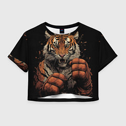 Женский топ Муай-Тай тигр в стойке боевые искусства