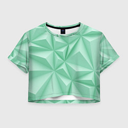Футболка 3D укороченная женская Объемные пирамидки, цвет: 3D-принт