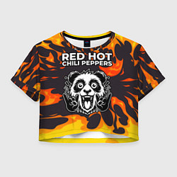 Женский топ Red Hot Chili Peppers рок панда и огонь