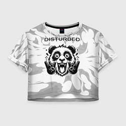 Женский топ Disturbed рок панда на светлом фоне