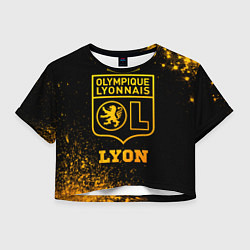Футболка 3D укороченная женская Lyon - gold gradient, цвет: 3D-принт