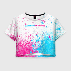 Женский топ Manchester United neon gradient style посередине