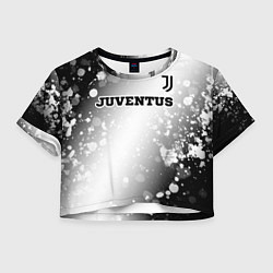 Футболка 3D укороченная женская Juventus sport на светлом фоне посередине, цвет: 3D-принт