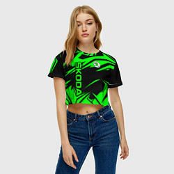 Футболка 3D укороченная женская Skoda - green uniform, цвет: 3D-принт — фото 2