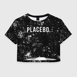 Футболка 3D укороченная женская Placebo black ice, цвет: 3D-принт