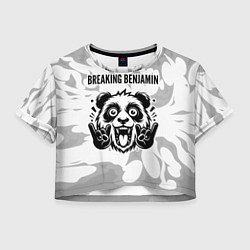 Футболка 3D укороченная женская Breaking Benjamin рок панда на светлом фоне, цвет: 3D-принт