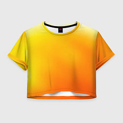 Футболка 3D укороченная женская Яркий оранж, цвет: 3D-принт