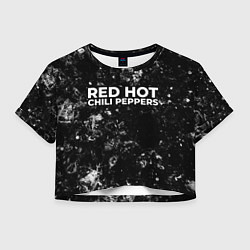 Футболка 3D укороченная женская Red Hot Chili Peppers black ice, цвет: 3D-принт