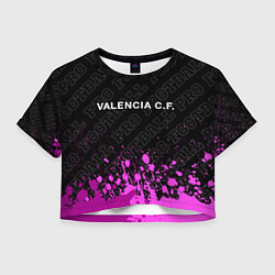 Футболка 3D укороченная женская Valencia pro football посередине, цвет: 3D-принт
