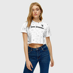 Футболка 3D укороченная женская AEK Athens sport на светлом фоне посередине, цвет: 3D-принт — фото 2