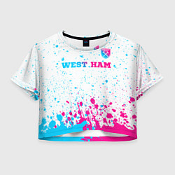 Женский топ West Ham neon gradient style посередине