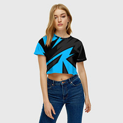 Футболка 3D укороченная женская Geometry racing, цвет: 3D-принт — фото 2