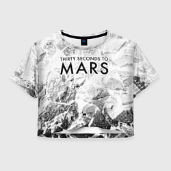 Футболка 3D укороченная женская Thirty Seconds to Mars white graphite, цвет: 3D-принт