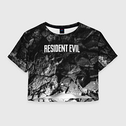 Футболка 3D укороченная женская Resident Evil black graphite, цвет: 3D-принт