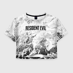 Футболка 3D укороченная женская Resident Evil white graphite, цвет: 3D-принт