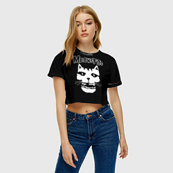 Футболка 3D укороченная женская Misfits - Meowsfits, цвет: 3D-принт — фото 2