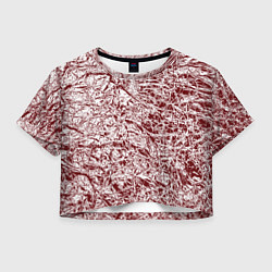 Футболка 3D укороченная женская Линогравюра, цвет: 3D-принт