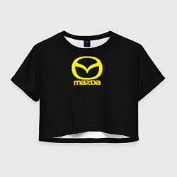 Футболка 3D укороченная женская Mazda yellow, цвет: 3D-принт