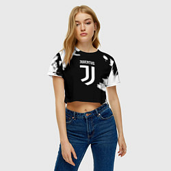 Футболка 3D укороченная женская Juventus fc краски, цвет: 3D-принт — фото 2