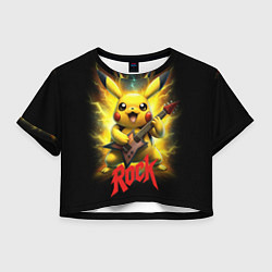 Женский топ Пикачу рок звезда с электрогитарой