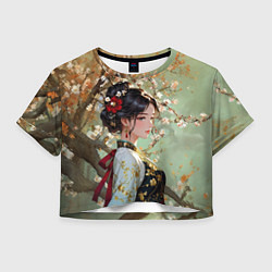Женский топ Девушка по сакурой