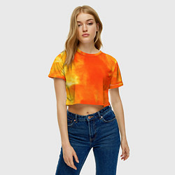 Футболка 3D укороченная женская Текстура огненного цвета, цвет: 3D-принт — фото 2