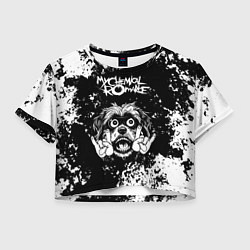 Футболка 3D укороченная женская My Chemical Romance рок пес, цвет: 3D-принт