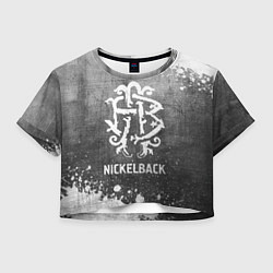 Футболка 3D укороченная женская Nickelback - grey gradient, цвет: 3D-принт