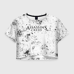 Футболка 3D укороченная женская Assassins Creed dirty ice, цвет: 3D-принт