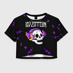 Женский топ Led Zeppelin неоновый череп